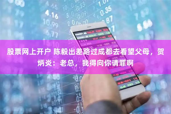 股票网上开户 陈毅出差路过成都去看望父母，贺炳炎：老总，我得向你请罪啊